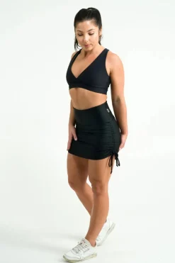 Bball Mesh High Waisted Tie Side Skort - Black