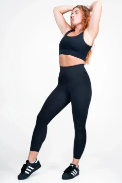 Black Body Contouring - Extra High Waisted 7/8 Leggings