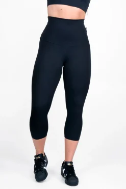 Black Body Contouring - Extra High Waisted Capri Leggings