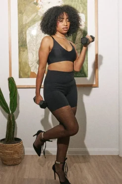 Black Body Contouring - Extra High Waisted Booty Shorts