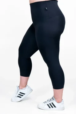 Black Body Contouring - Extra High Waisted Capri Leggings