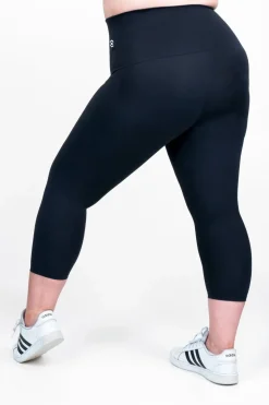 Black Body Contouring - Extra High Waisted Capri Leggings