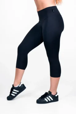 Black Body Contouring - High Waisted Capri Leggings