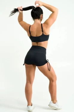 Black Body Contouring - High Waisted Tie Side Booty Shorts