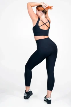Black Body Contouring - High Waisted 7/8 Leggings