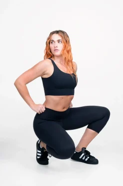 Black Body Contouring - High Waisted Capri Leggings
