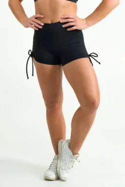Black Body Contouring - High Waisted Tie Side Booty Shorts