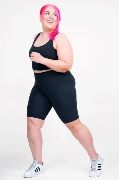 Black Body Contouring - High Waisted Long Shorts