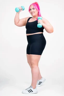 Black Body Contouring - High Waisted Booty Shorts