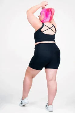 Black Body Contouring - High Waisted Booty Shorts