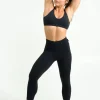 Black Body Contouring - Panel Pocket High Waisted Capri Leggings