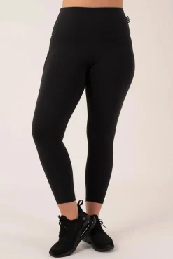 Black Body Contouring - Panel Pocket High Waisted 7/8 Leggings
