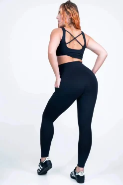 Black Body Contouring - Panel Pocket Extra High Waisted Leggings
