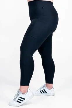 Black Body Contouring - Panel Pocket Extra High Waisted 7/8 Leggings