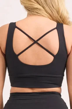 Black Body Contouring - Scoop Neck Comfort Crop Top