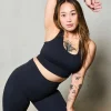 Black Body Contouring - T Back Comfort Crop Top