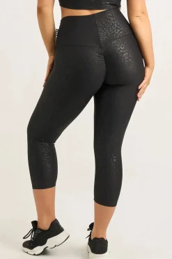 Black Exotic Touch Jag - Booty Scrunch High Waisted Capri Leggings