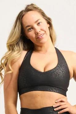 Black Exotic Touch Jag - Deep V Crop