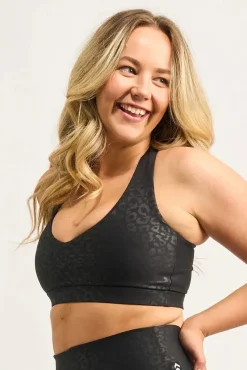Black Exotic Touch Jag - Deep V Crop