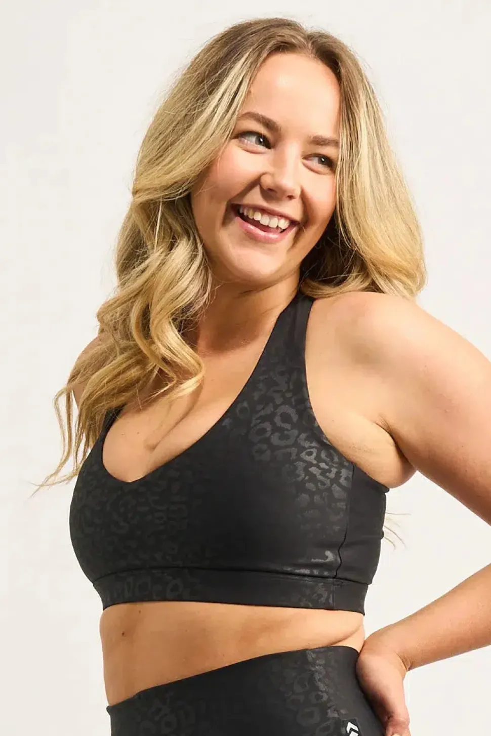Black Exotic Touch Jag - Deep V Crop