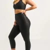 Black Exotic Touch Jag - Extra High Waisted Capri Leggings
