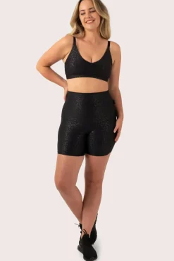 Black Exotic Touch Jag - Extra High Waisted Booty Shorts