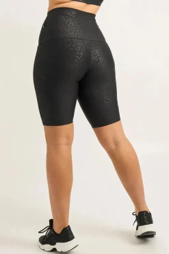 Black Exotic Touch Jag - Extra High Waisted Long Shorts
