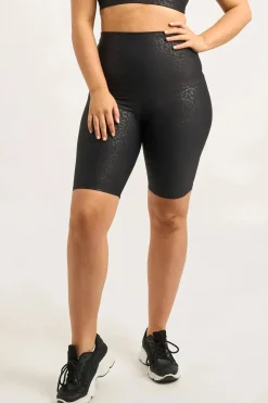 Black Exotic Touch Jag - Extra High Waisted Long Shorts
