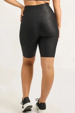 Black Exotic Touch Jag - Extra High Waisted Long Shorts