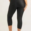 Black Exotic Touch Jag - High Waisted Capri Leggings