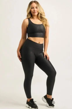 Black Exotic Touch Jag - High Waisted 7/8 Leggings
