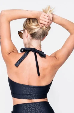 Black Exotic Touch Jag - Halter Crop