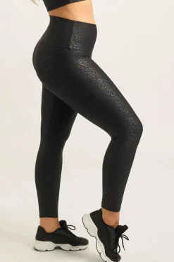 Black Exotic Touch Jag - High Waisted 7/8 Leggings