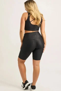 Black Exotic Touch Jag - High Waisted Long Shorts