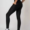 Black Exotic Touch Jag - Panel Pocket Extra High Waisted Leggings