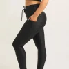 Black Exotic Touch Jag - Panel Pocket Drawstring High Waisted Leggings