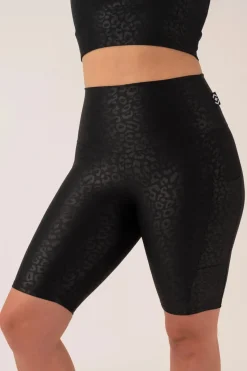 Black Exotic Touch Jag - Panel Pocket High Waisted Long Shorts