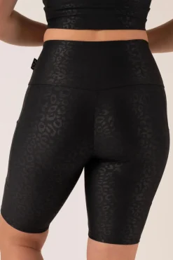 Black Exotic Touch Jag - Panel Pocket High Waisted Long Shorts
