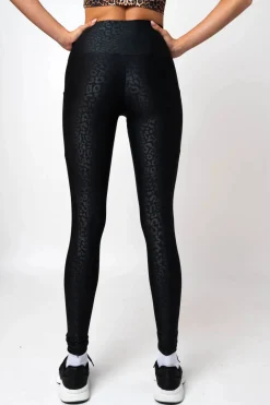 Black Exotic Touch Jag - Panel Pocket High Waisted Leggings