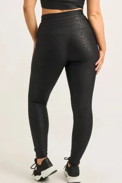 Black Exotic Touch Jag - Panel Pocket Drawstring High Waisted Leggings
