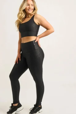 Black Exotic Touch Jag - Panel Pocket High Waisted Leggings