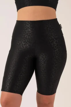 Black Exotic Touch Jag - Panel Pocket High Waisted Long Shorts