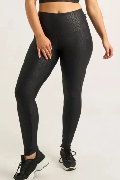 Black Exotic Touch Jag - Panel Pocket High Waisted Leggings