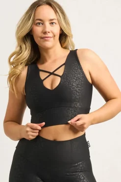 Black Exotic Touch Jag - Reversible Comfort Crop Top
