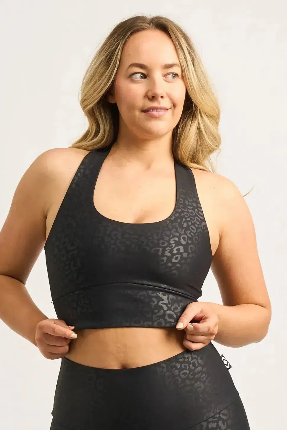 Black Exotic Touch Jag - T Back Comfort Crop Top