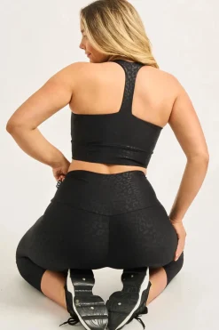 Black Exotic Touch Jag - T Back Comfort Crop Top