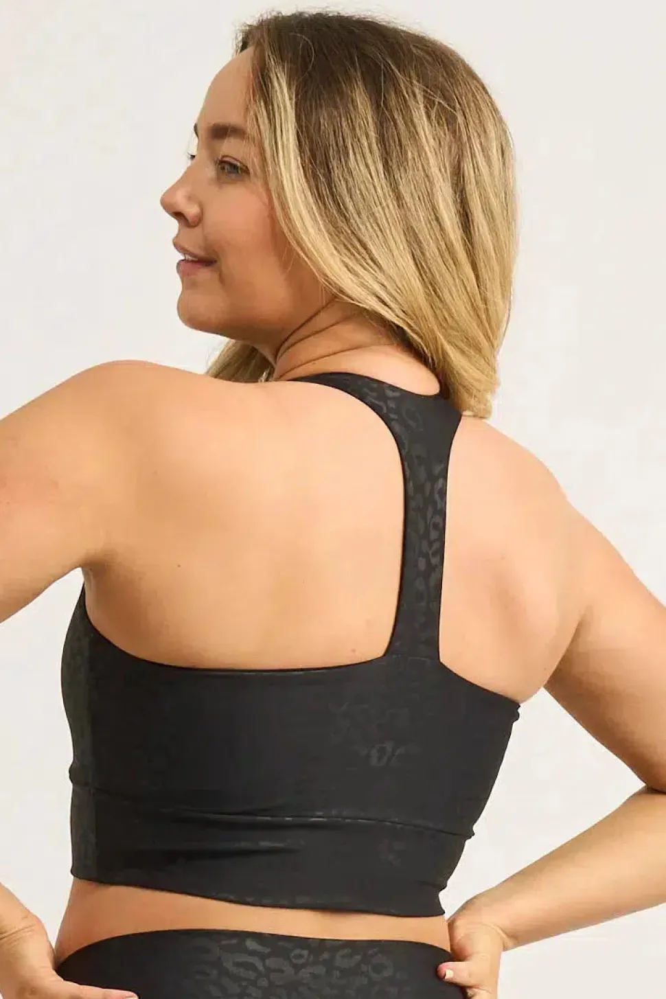Black Exotic Touch Jag - T Back Comfort Crop Top