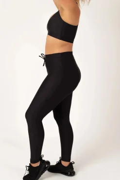 Black Performance - Drawstring High Waisted Leggings