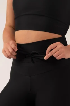 Black Performance - Drawstring High Waisted Capri Leggings