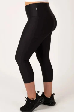 Black Performance - High Waisted Capri Leggings
